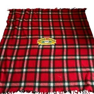 Vintage Plaid Grand Macnish 86 Proof Scotch Whisky Blanket